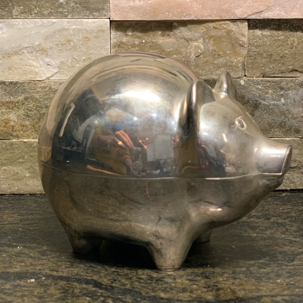 ELEGANCE | Silver Plated Zinc Piggy Bank